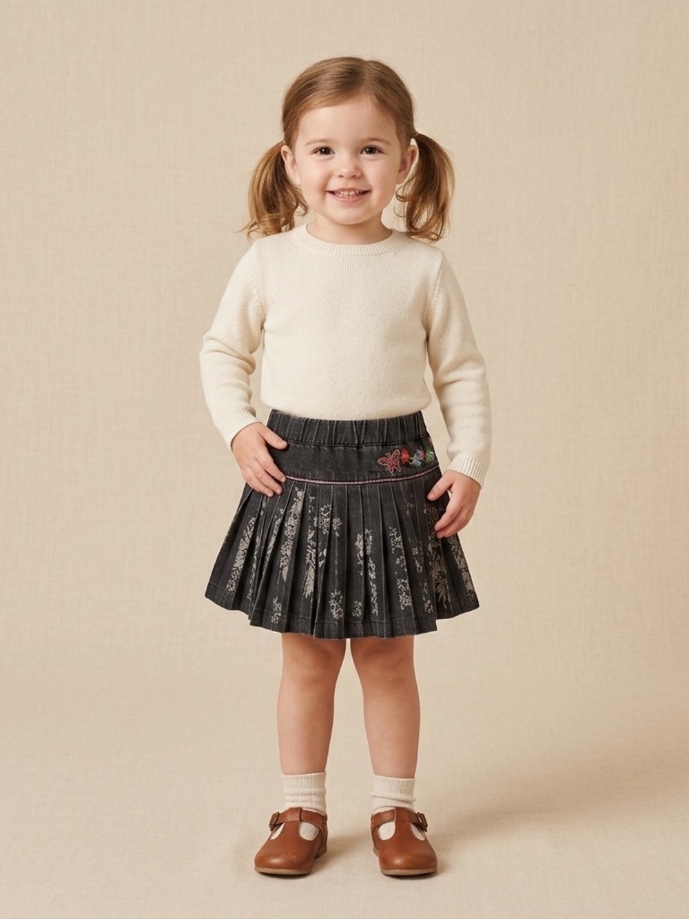 Oilily embroidered mini skirt Girls Toddler sz 4T